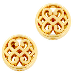 DQ European metal beads flower round 11mm Gold (nickel free)