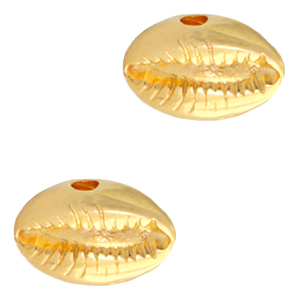 DQ European metal beads Cowrie shell Gold (nickel free)