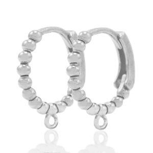 DQ European metal findings closable earrings with loop Antique Silver (nickel free)