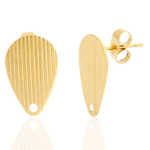 Stainless steel earrings/earpin drop with eye Gold