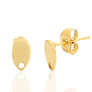 Stainless steel earrings / earpin drop with eye Gold