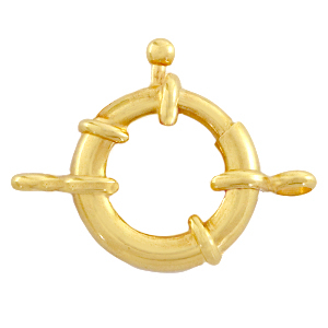 DQ European metal findings jumbo bolt ring clasp 21mm with loops Gold (nickel free)