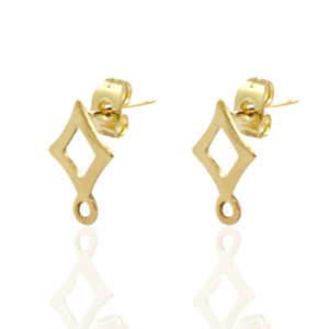 Stainless steel earrings rhombus Gold