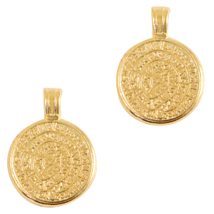 DQ European metal charms disc of Festos 16mm Gold (nickel free)