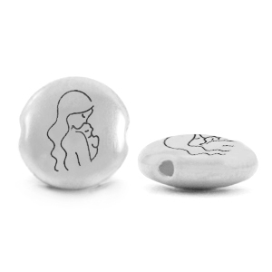 DQ European metal beads mother Antique Silver (nickel free)