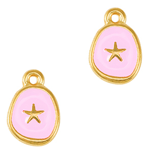 DQ European metal charms starfish Gold-Lilac Rose (nickel free)