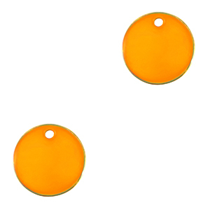 DQ European metal charms 10mm Gold-Neon Orange (nickel free)