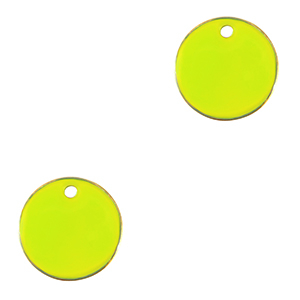 DQ European metal charms 10mm Gold-Neon Yellow (nickel free)