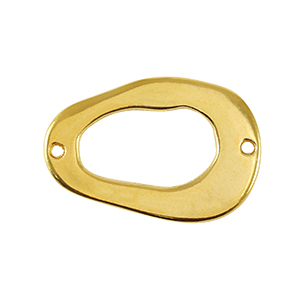 DQ European metal charms connector oval Gold (nickel free)