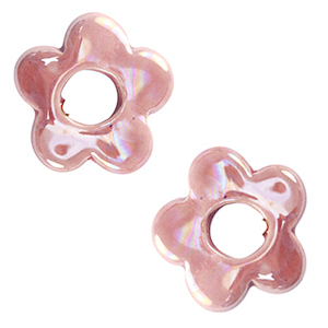 DQ greek ceramic beads flower Magenta Haze Pink