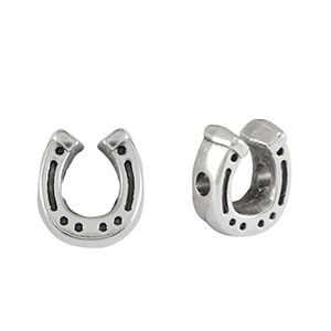 DQ European metal beads horseshoe Antique Silver (nickel free)
