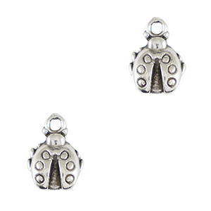 DQ European metal charms ladybug Antique Silver (nickel free)