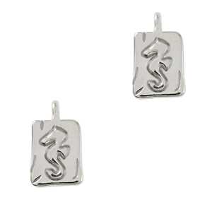 DQ European metal charms seahorse Antique Silver (nickel free)