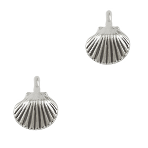 DQ European metal charms shell Antique Silver (nickel free)
