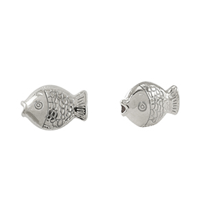 DQ European metal beads fish Antique Silver (nickel free)