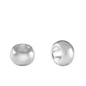 DQ European metal beads rondelle 7mm Antique Silver (nickel free)