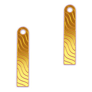 Statement charms bar wave Metallic Yellow