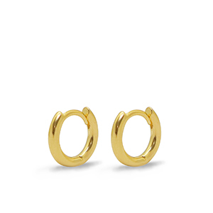 DQ European metal findings creole earrings 11mm Gold (nickel free)