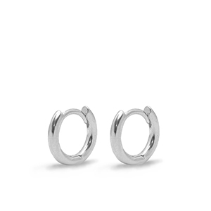 DQ European metal findings creole earrings 11mm Silver (nickel free)