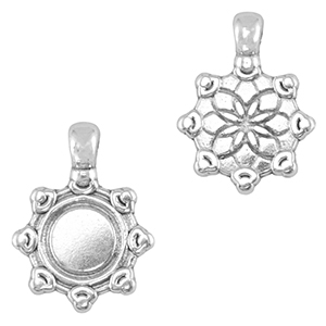 DQ European metal charms Mandala Antique Silver (nickel free)