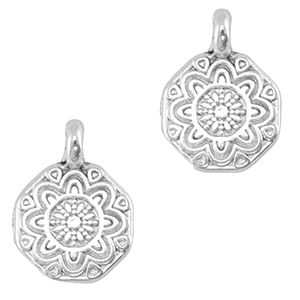 DQ European metal charms Mandala Antique Silver (nickel free)
