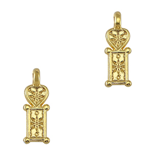 DQ European metal charms heart Gold (nickel free)