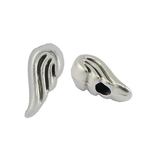 DQ European metal beads Angel Wings Antique Silver (nickel free)