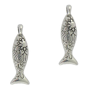 DQ European metal charms Fish Antique Silver (nickel free)