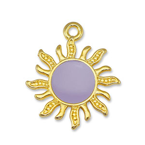 DQ European metal charms sun Lilac-Gold (nickel free)