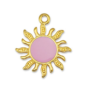DQ European metal charms sun Light Pink-Gold (nickel free)