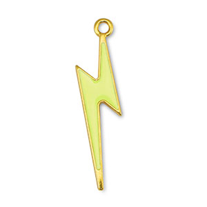 DQ European metal charms thunder Lime Yellow-Gold (nickel free)