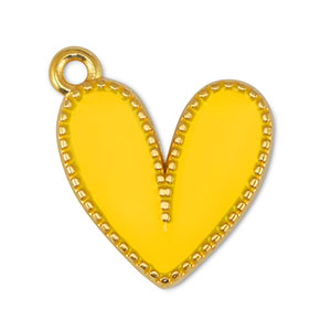 DQ European metal charms heart Yellow-Gold (nickel free)
