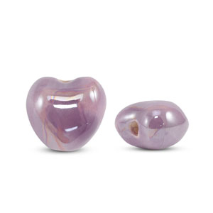 DQ greek ceramic beads Heart Purple