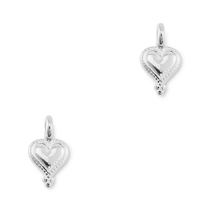 DQ European metal charms heart Antique Silver (Nickelfree)