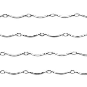 Stainless steel findings belcher chain curved Silver