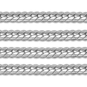 Stainless steel findings belcher chain curb links flat Silver