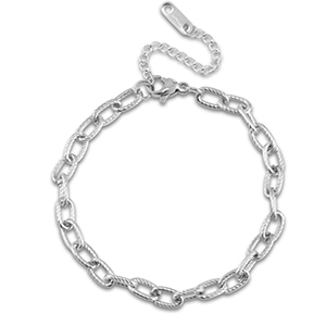Stainless steel bracelets chain link twisted Silver