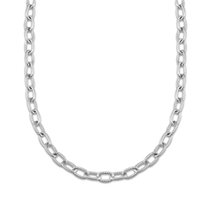 Stainless steel necklaces chain link twisted Silver