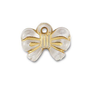 Acrylic charms bow Transparent-Gold