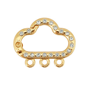 Colourful jewellery findings key chain cloud with 3 eyes Gold
