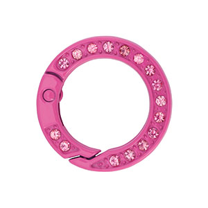 Colourful jewellery findings key chain ring Magenta Pink