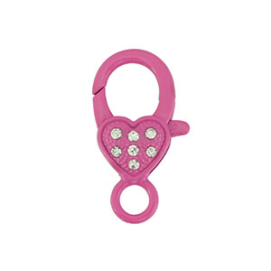 Colourful jewellery findings lobster clasp heart Magenta Pink