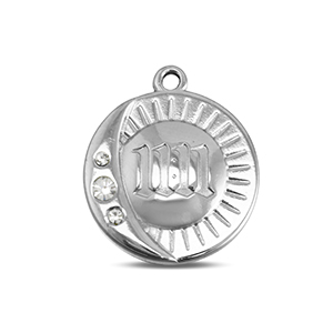 BY31&reg; Stainless steel charms round with 11:11 Silver