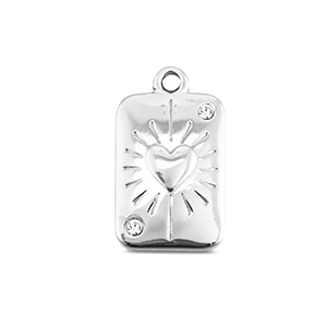 BY31&reg; Stainless steel charms card heart Silver
