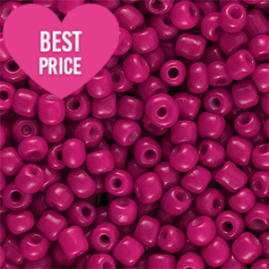 Glass seed beads 6/0 (4mm) Magenta Pink