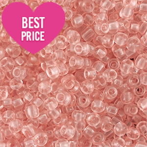 Glass seed beads 6/0 (4mm) Transparent Light Peach Pink