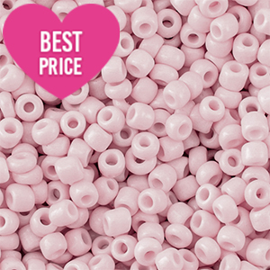 Glass seed beads 8/0 (3mm) Light Pink