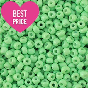 Glass seed beads 8/0 (3mm) Light Green