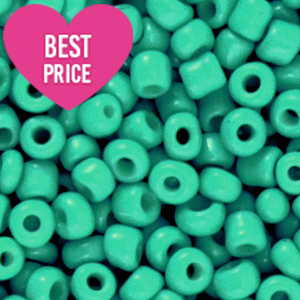 Glass seed beads 8/0 (3mm) Bright Jade Green