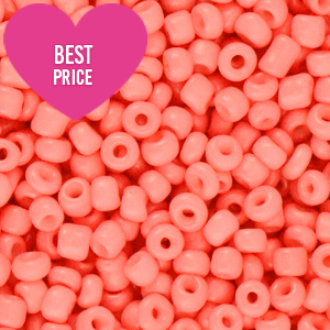 Glass seed beads 8/0 (3mm) Coral Red